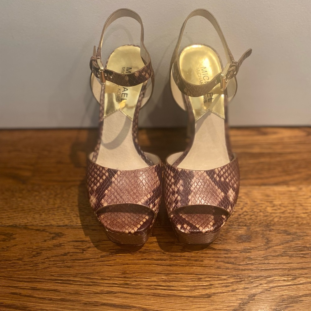 MICHAEL Michael Kors Snake Print Platform Heels
